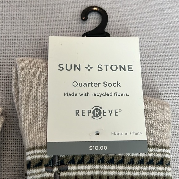X2 Sun+Stone Quarter Socks fits Shoes Size 7-12 (Sock Size 10-13), Brown NWT - Picture 3 of 5
